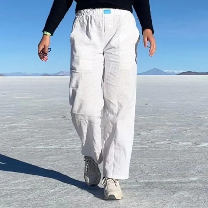 Y2k Striped Pants for Women Elastic Drawstring High Waist Wide Leg Pants Vintage Streetwear Lounge Trousers