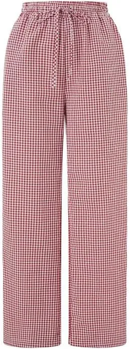 Y2k Striped Pants for Women Elastic Drawstring High Waist Wide Leg Pants Vintage Streetwear Lounge Trousers