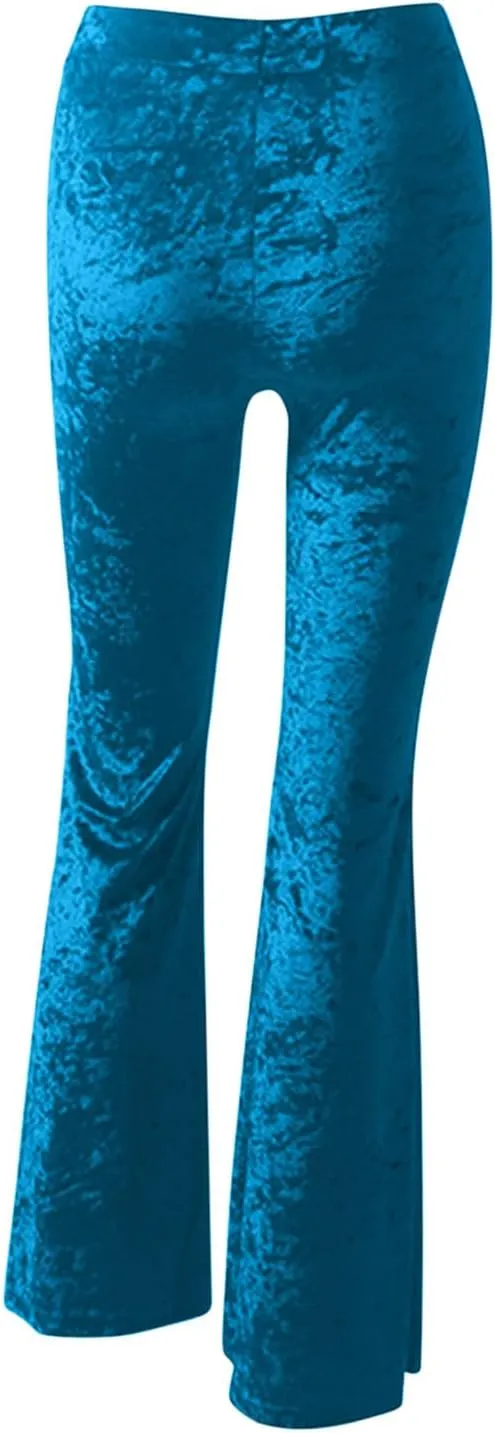 yardsong Womens Velvet Pants High Waist Bootcut Flare Bell Bottom Pants Business Casual Work Dance Fashion Trousers