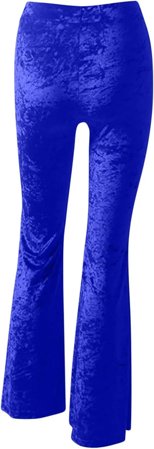 yardsong Womens Velvet Pants High Waist Bootcut Flare Bell Bottom Pants Business Casual Work Dance Fashion Trousers