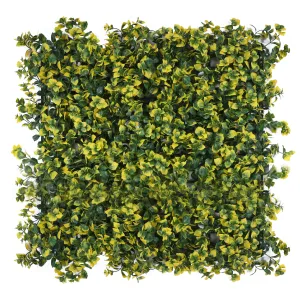 Yellow and Green Mix Shade Leaves Vertical Garden Wall Tile (Size: 50cm x 50cm, Pack of 1)