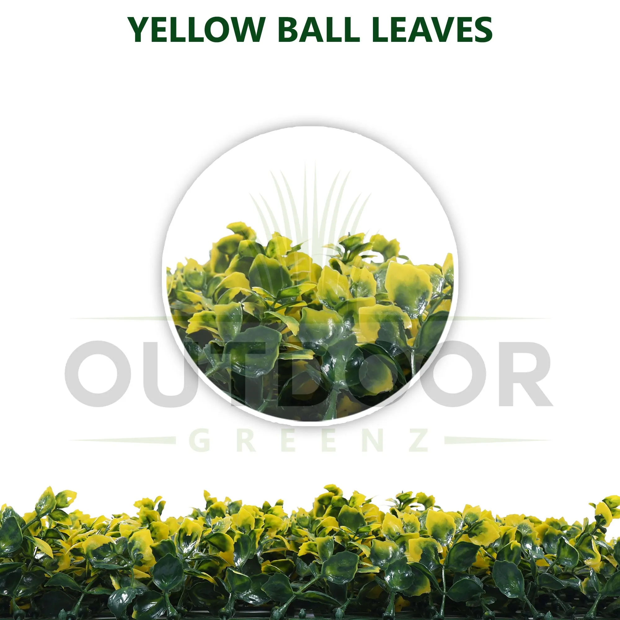 Yellow and Green Mix Shade Leaves Vertical Garden Wall Tile (Size: 50cm x 50cm, Pack of 1)