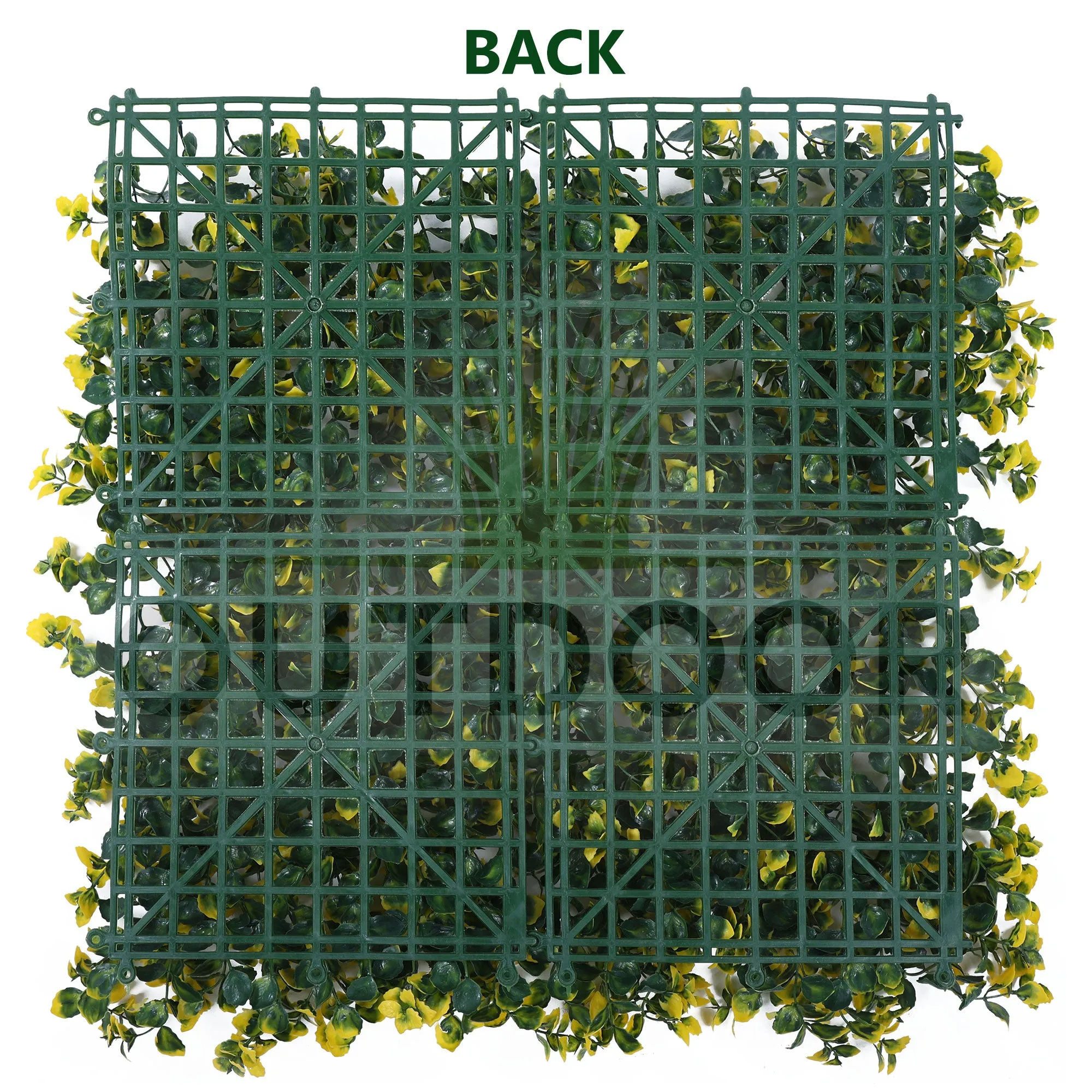 Yellow and Green Mix Shade Leaves Vertical Garden Wall Tile (Size: 50cm x 50cm, Pack of 1)