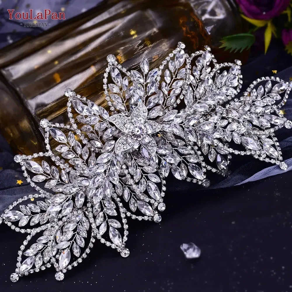YouLaPan HP377 Ladies Wedding Crown Bridal Crowns for Brides Hair Accessories Metal Crystal Bridal Hair Band Wedding Tiara