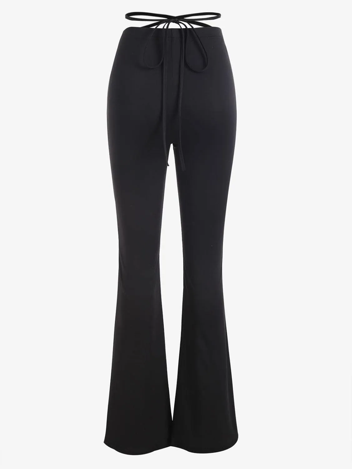 ZAFUL Women's High Waist Cut Out Ladder Bootcut Textured Flare Wide Leg Night Out Pants