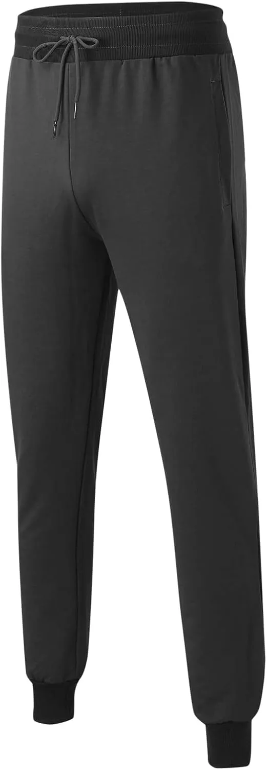 ZYXTIM Mens Casual Jogger Sweatpants Stretch Drawstring Gym Workout Athletic Track Pants Slim Fit Tapered Cuffed Trousers