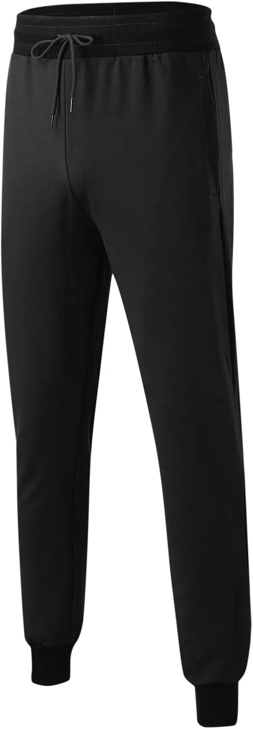 ZYXTIM Mens Casual Jogger Sweatpants Stretch Drawstring Gym Workout Athletic Track Pants Slim Fit Tapered Cuffed Trousers